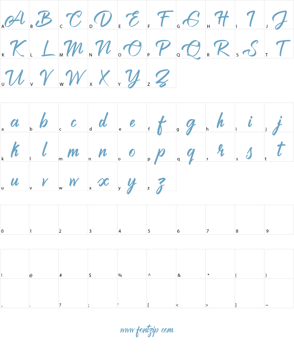 Brilliantte Presonal Use Only Font Character